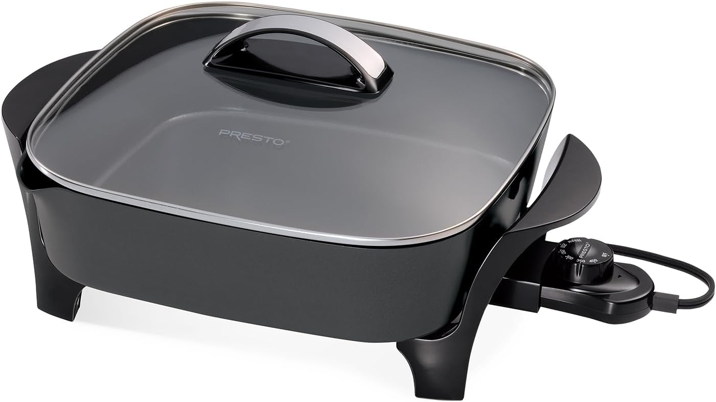 Presto 07117 12″ Electric Skillet with glass cover